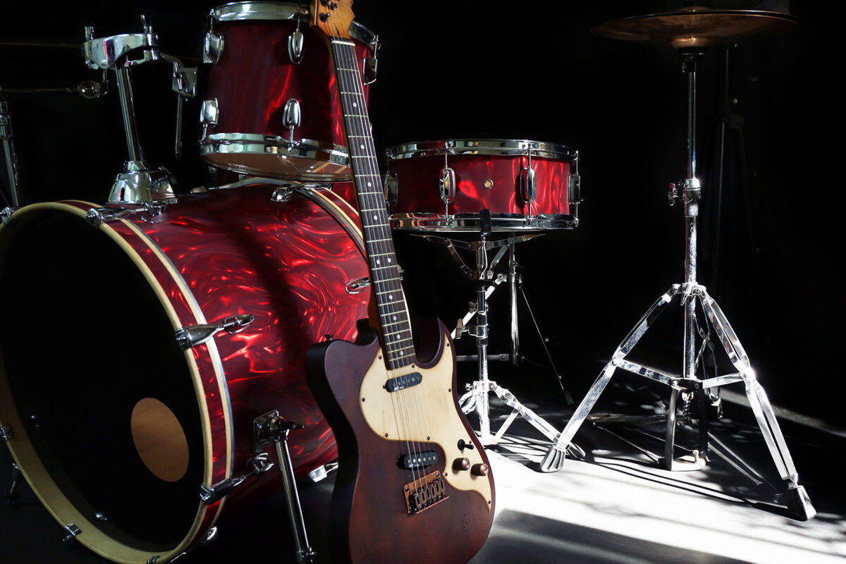 Instruments on a stage for the Youth Talent Show and Competition at Uxbridge Fair